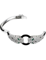 Jewelry Locker Genuine Emerald, Onyx and Diamond Bracelet 2 1/2 CT TW