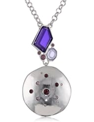 T Tahari "Night Sky" Round Concave Pendant Necklace, 18"
