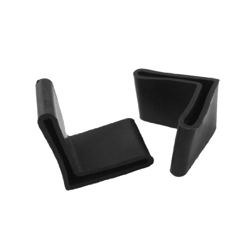 Rubber Covers Furniture Angle Iron Foot Pads 40mm x 40mm 10 Pcs Black