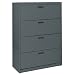 Sandusky 400 Series Charcoal Steel Lateral File Cabinet with Plastic Handle, 30" Width x 53-1/4" Height x 18" Depth, 4 Drawers