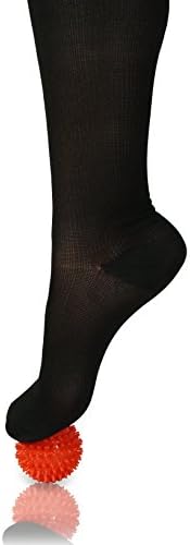 Bundle: Compression Socks and Spiky Foot Massage Ball (2 Large/X-Large Socks, Black)