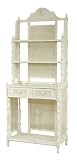 French Rattan Bedroom Display Stand Tall Shelves + Drawer