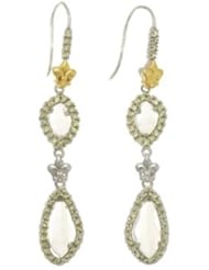 Phillip Gavriel Sterling Silver and 18k Yellow Gold Briollette Green Amethyst with Peridot Rock Candy Drop Earrings