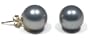 14k Yellow Gold 10mm Dyed Grey Mother-of-Pearl Stud Earrings