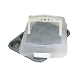 OvenStuff Non-Stick 12 Cup Muffin Pan with Matching Lid with Handles