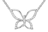 1/4 Carat Diamond 14K White Gold Butterfly Necklace