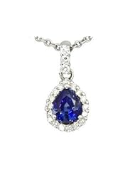 3.75 Ct Ladys Topaz Stone and Diamond Pendant in 14 Kt White Gold