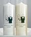 Bride and Groom Personalized Unity Candle - Ivory (Set of 1) - by Weddingstar