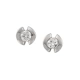 14K White Gold 3.5 MM Cubic Zirconia Earring Studs