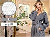 Deluxe-Bademantel aus Mikrofaser, weiß, Größe L