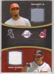 2008 Sweet Spot Swatches Dual #'dGS Ken Griffey Jr / Grady Sizemore - Cincinnati Reds / Clevland Indians (Piece of Authentic Game-Worn Jersey) (Baseball Cards)