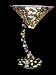 Gold Leopard Design - Hand Painted - Sexy Martini - 7 oz. (curved stem)