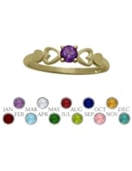 14 Karat Yellow Gold Genuine Amethyst Round Shape Baby Ring