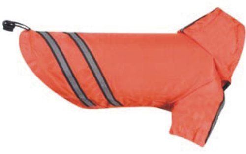 Flamingo 510726 Regenjacke Hundemantel Safety mit Reflektoren 60 cm, orange