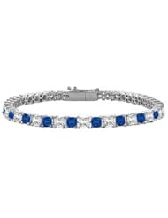 Sapphire and Diamond Tennis Bracelet with 4.00 CT TGW on Platinum