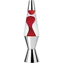 Lava Lite 14.3-Inch Lamp, Red/Clear/Silver with Chrome Base