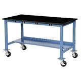 60x30 Phenolic Safety Edge Mobile Power Apron Lab Bench-Blue