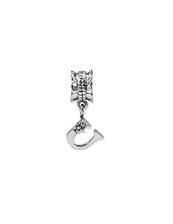 Letter U, Charm in Sterling Silver For 3mm Charm Bracelets