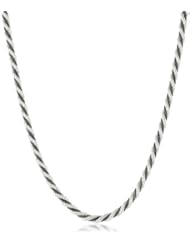 Sterling Silver Twisted Rope and Sterling Silver Box Twisted Chain Necklace, 18"