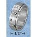 Plain Sr-3093 : Stainlesterling Silver Steel 8mm Mens Spinner Ring With Antiqued Notc...