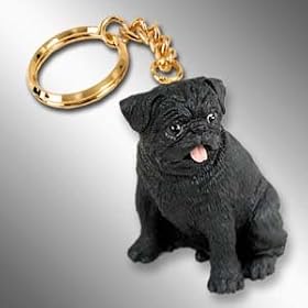Pug Black Keychain Conversation Concepts Holiday Birthday Gift Dog