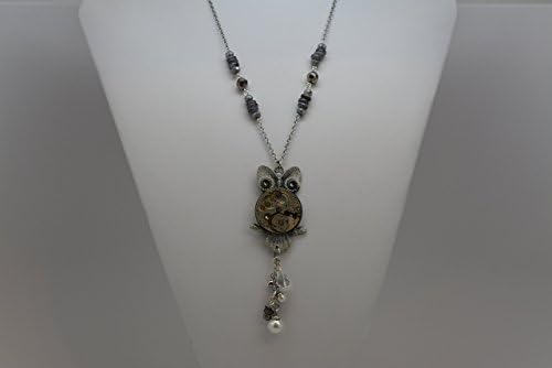 Steam-punk Owl Pendant, Mixed Media Owl Pendant, Steam-punk Owl Necklace, Mixed Media Owl Necklace