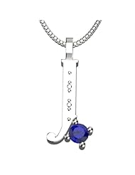 Sterling Silver Letter J - September Sapphire Birthstone 18 Inch Necklace