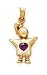 14k Amethyst-Purple Heart Birthstone Girl Pendant 1 1/8 Inch