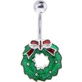Holiday Christmas WREATH Belly Button Ring