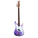 Full Size 43" Principal P Bass Guitar Metallic Purple with Gig Bag and Accessories (Bass, Strap, String, eBook, Free Mini Rubber Guitar & Pick)