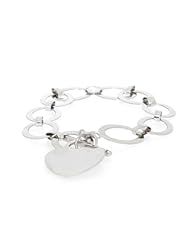 14K White Gold Heart Bracelet