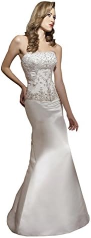 Wedding Dress Mermaid Allure Bridals Gown 2261 - 8, Diamond White/Silver, Size 8