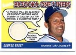2004 Bazooka One-Liners Relics #GB George Brett B - Kansas City Royals (Piece of Authentic Game Worn Jersey) (Baseball Cards)