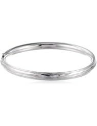 Sterling Silver Childrens Faceted Guard and Hinge Bangle Bracelet