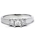 .50CT Princess Cut Three Stone 14K White Gold Diamond Engagement Anniversary Promise Ring SZ 6 G/H/I1
