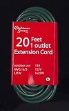 20 foot- 1 outlet extension cord green wire. 210051.