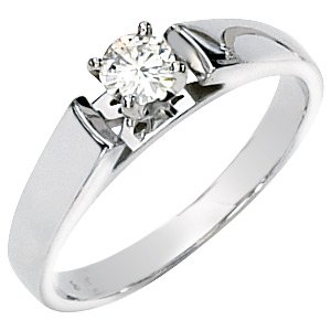 Gorgeous! Women's 14k White-gold (1/4 CT) 4.00MM Moissanite Solitaire Engagement Ring
