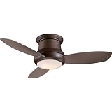 Minka-Aire Fans F519-ORB 52 Concept II Contemporary Flush Mount Bronze Ceiling Fan w Light, Remote