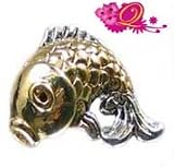 Quiges Beads Charms Bi-color Fish Charm Bead for Pandora/Chamilia/Troll etc n...