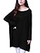 Allegra K Ladies Round Neck Long Dolman Sleeve Stretchy Loose Casual Blouse Large / US 14 Black