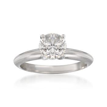 1.24ct Certified Diamond Solitaire Engagement Ring In Gold. Size 6