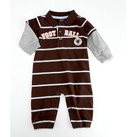 Newborn Boys Carter's Brown Football Coverall