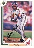 Alex Cole, Cleveland Indians Autographed Card