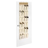 Whitmor 6276-13 Bamboo and Canvas Storage Over-the-Door Shoe Bag