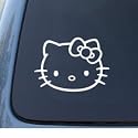 HELLO KITTY - Cat Feline - Car, Truck, Notebook, Vinyl Decal Sticker #1093 | Vinyl Color: White