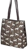 Horses and Horseshoes Brown Tote