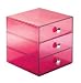 Jewelry : 3-Drawer Organizer Box - Magenta