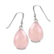 .925 Silver & Rose Quartz Teardrop Earrings