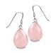 .925 Silver & Rose Quartz Teardrop Earrings