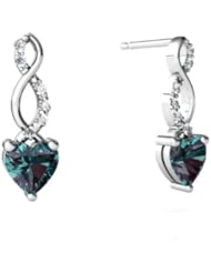 Created Alexandrite 14kt White Gold Earrings